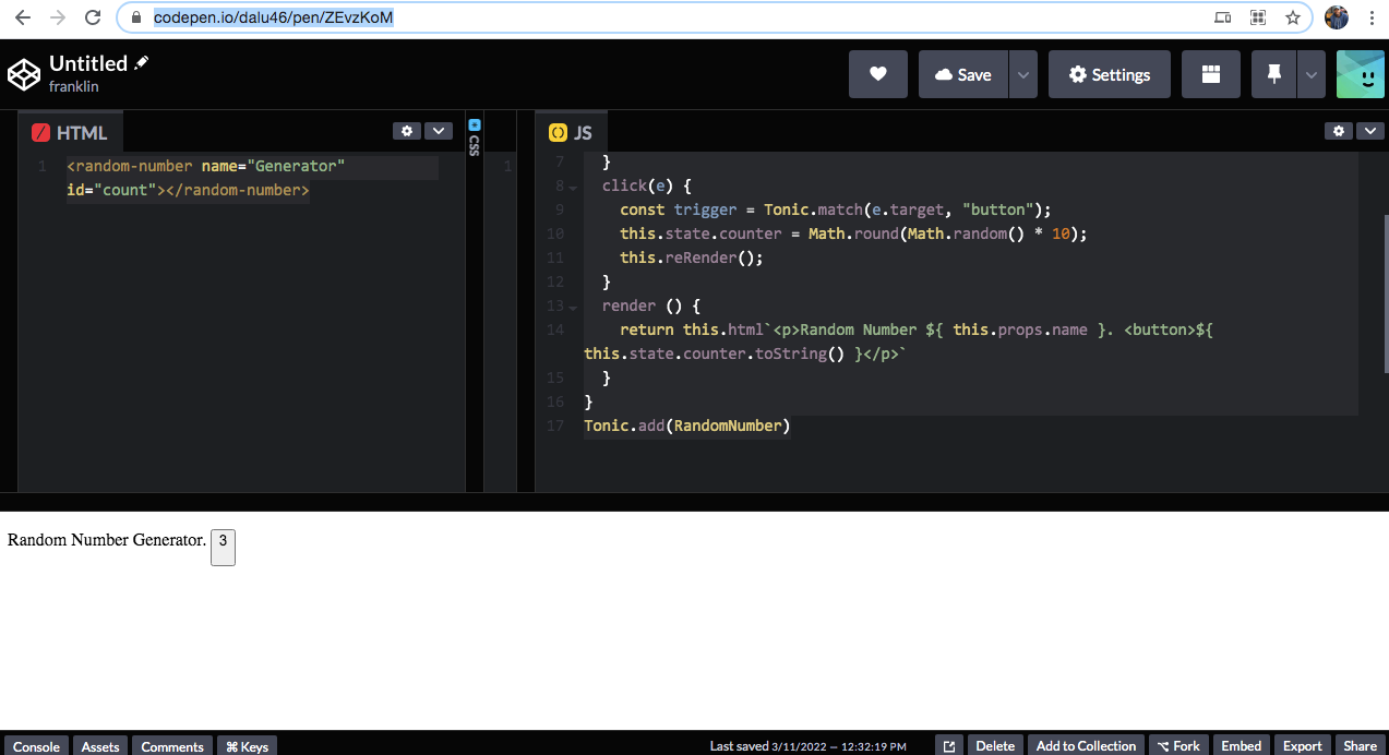 Our first functional Tonic component
