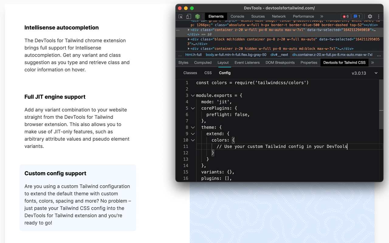 output alt="Tailwind devtools"