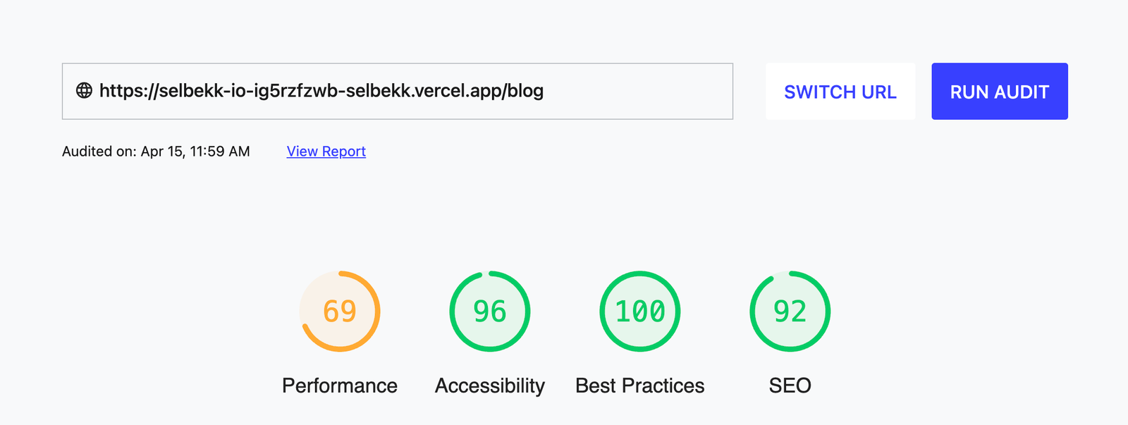 Note that the URL is for deployment of the Next.js based version of my site