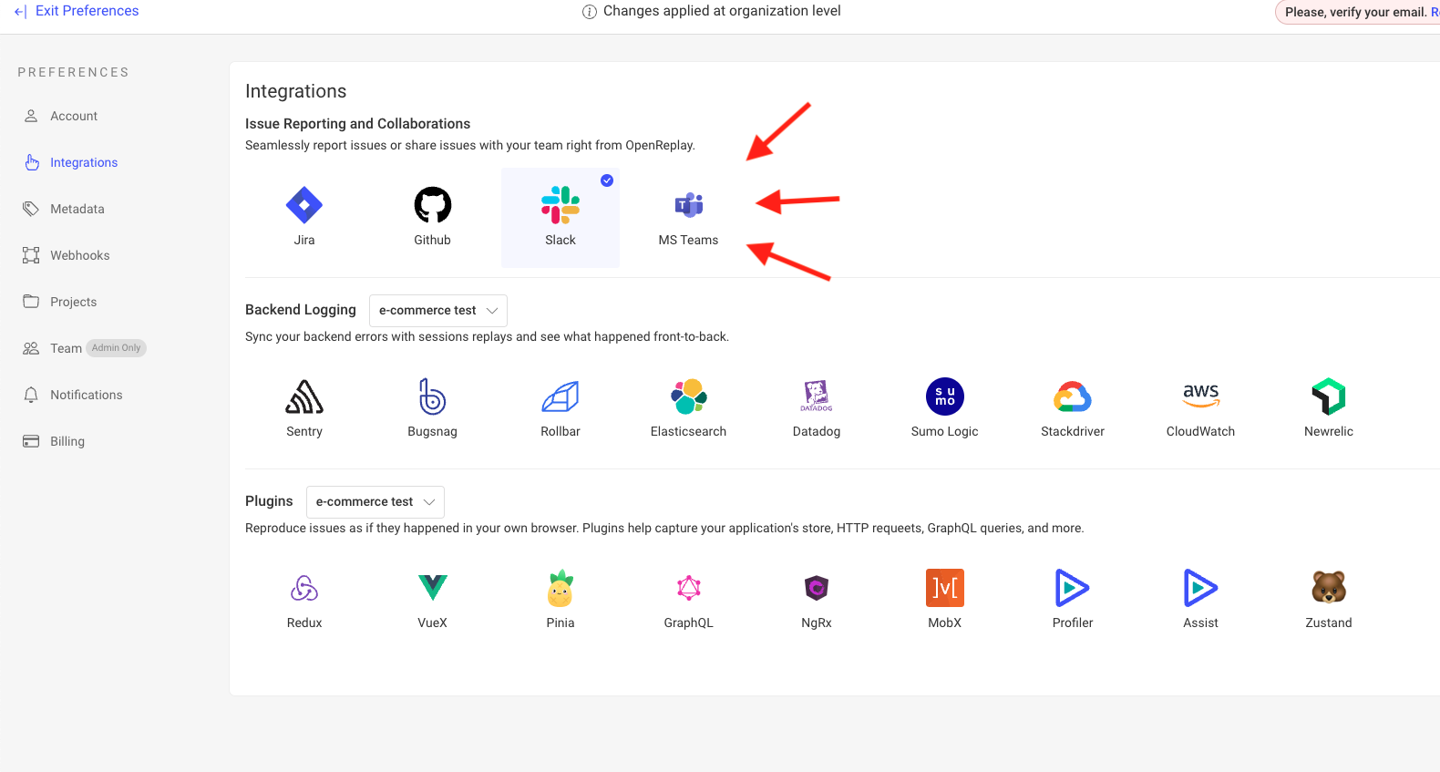 MS Teams integration