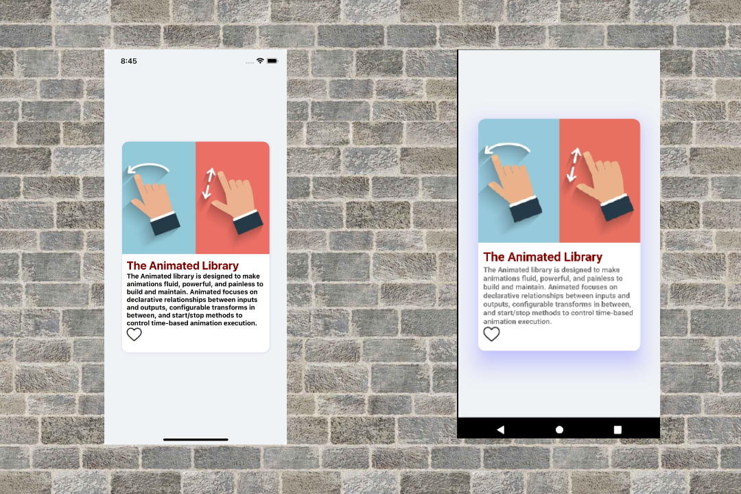 1 Image of Demo App Screen in Display on Android and iOS emulator