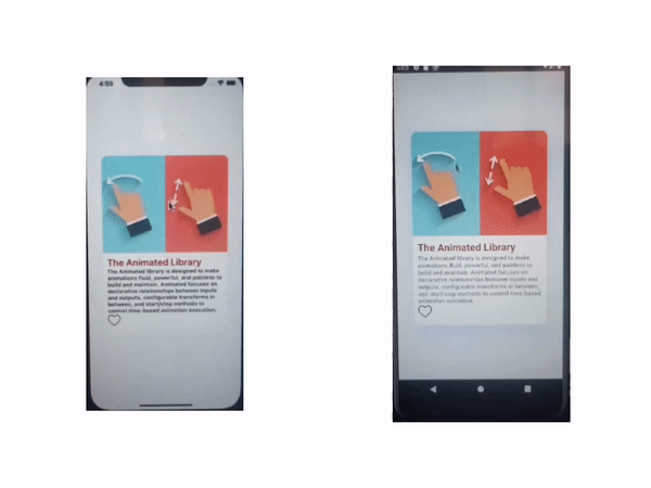 2b Image of the Component returning to base position with a String-like movement on Android and iOS 