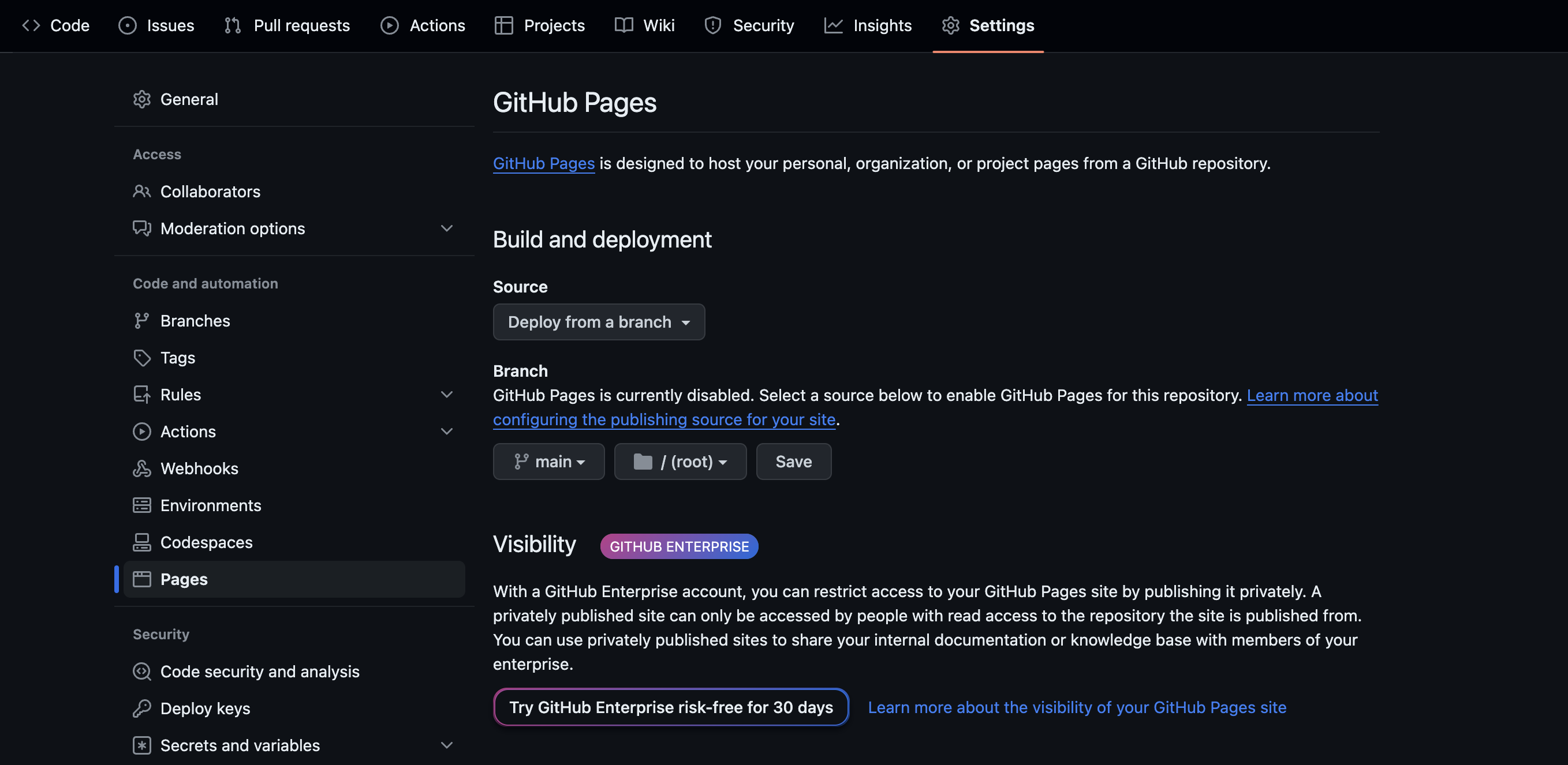 Setting up GitHub pages
