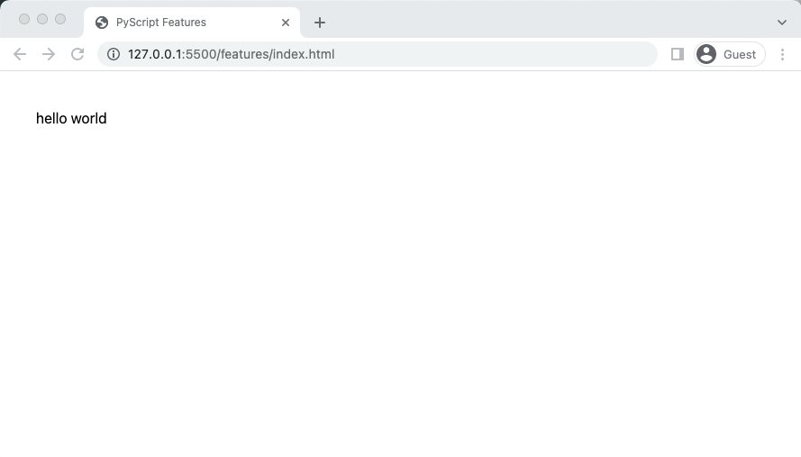 1. "hello world" output
