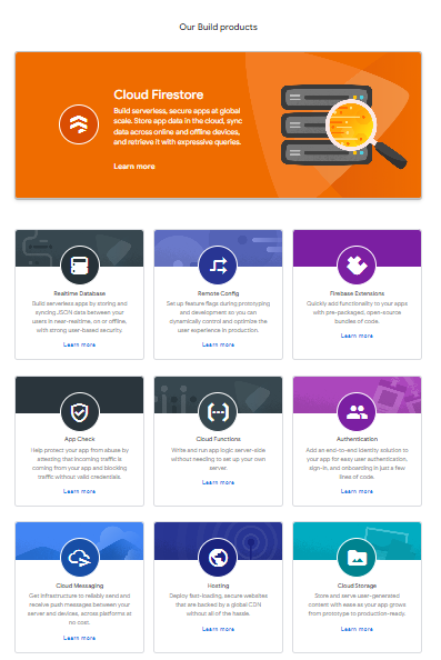 Features of firebase