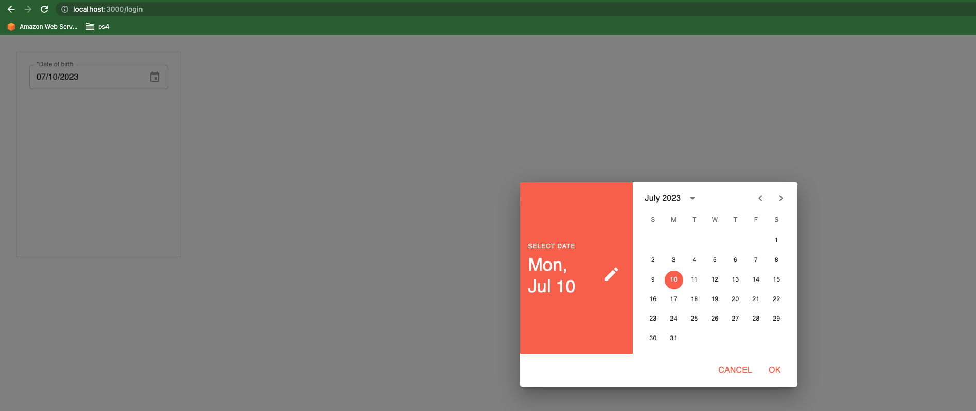 image of demo date picker component