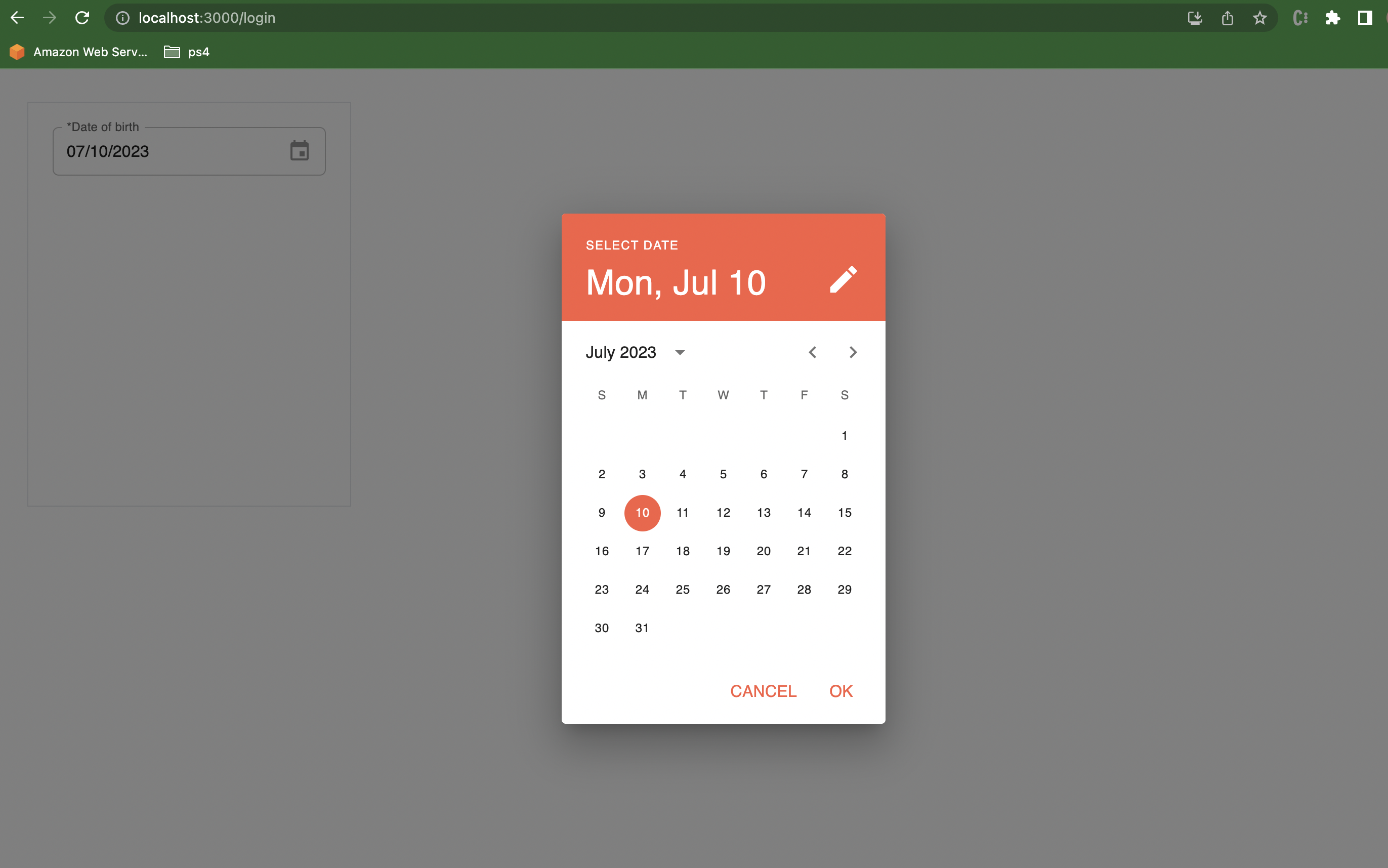 image of demo date picker component