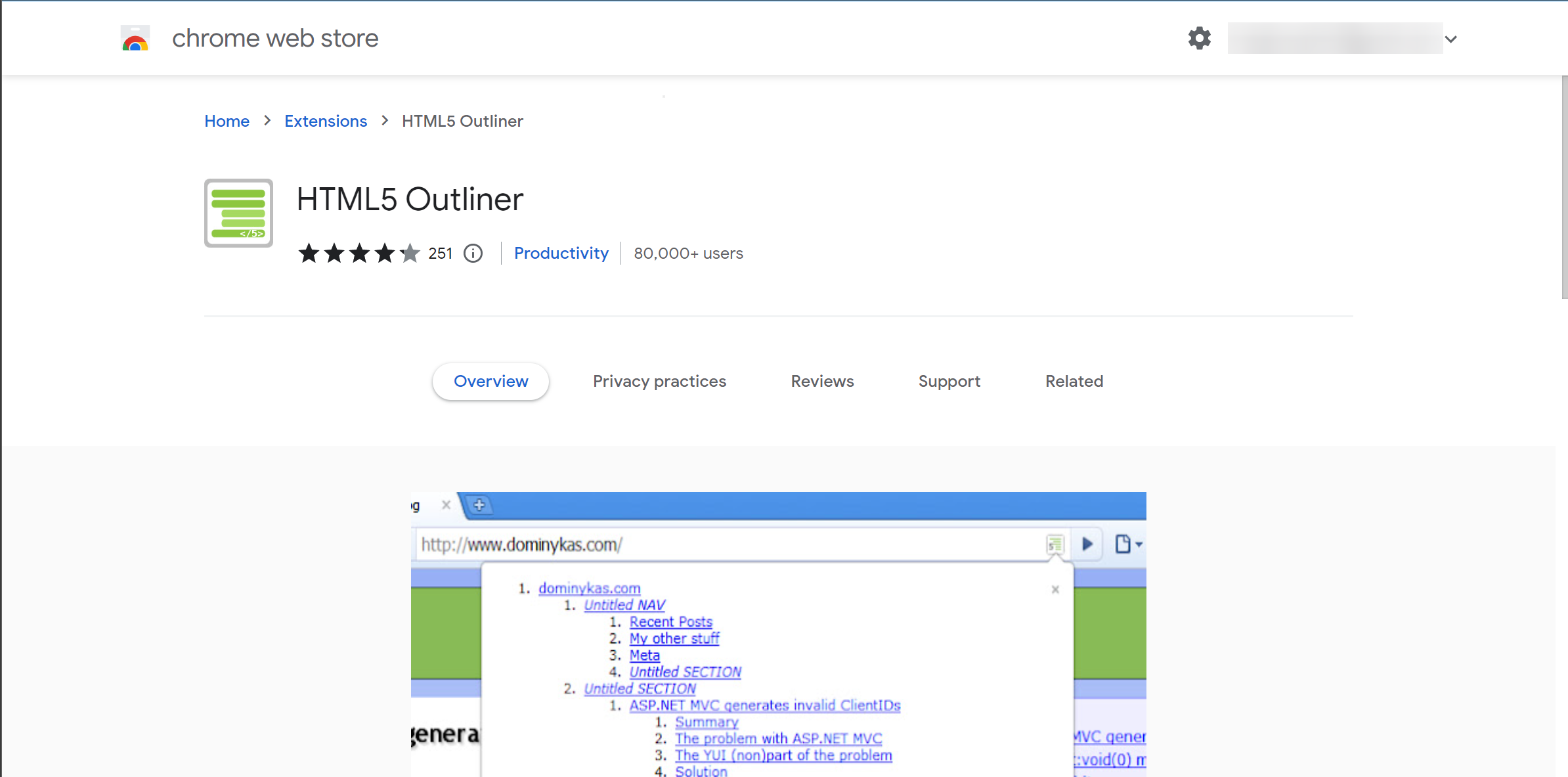 HTML5 Outliner image