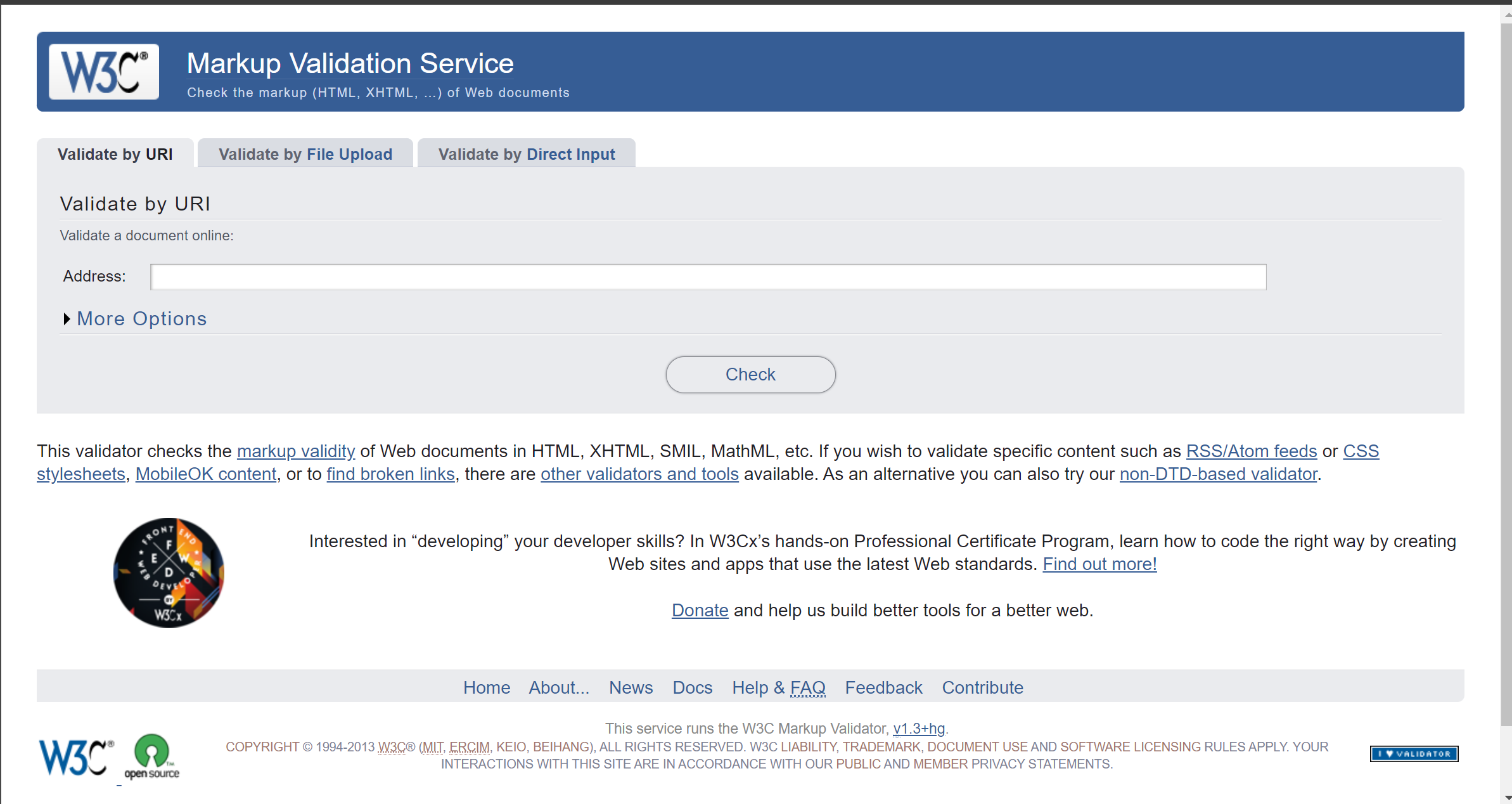 W3C Validation Tool image