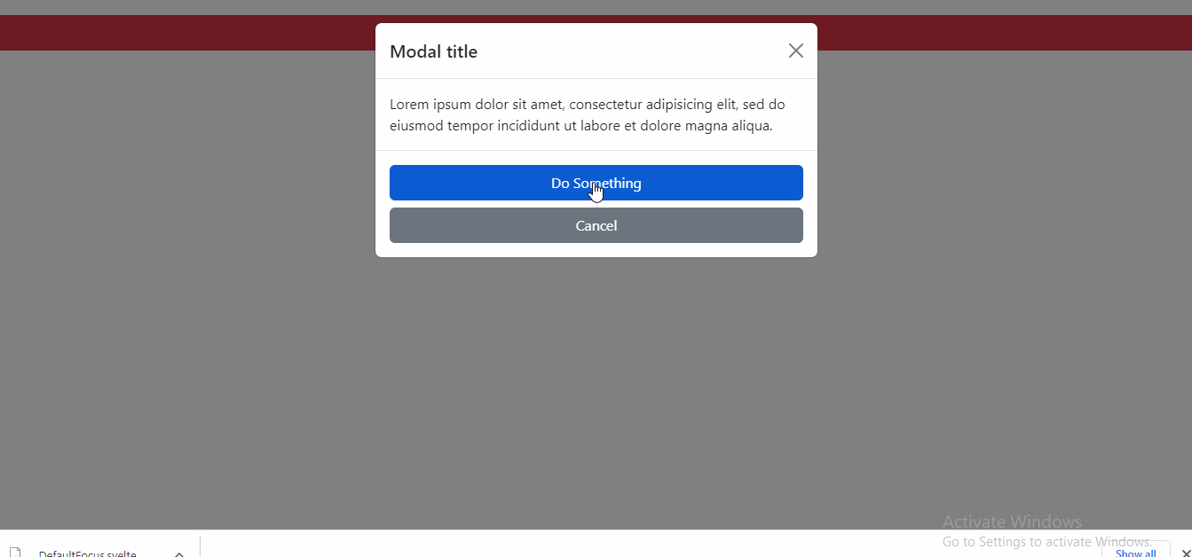 SvelteStrap modal component