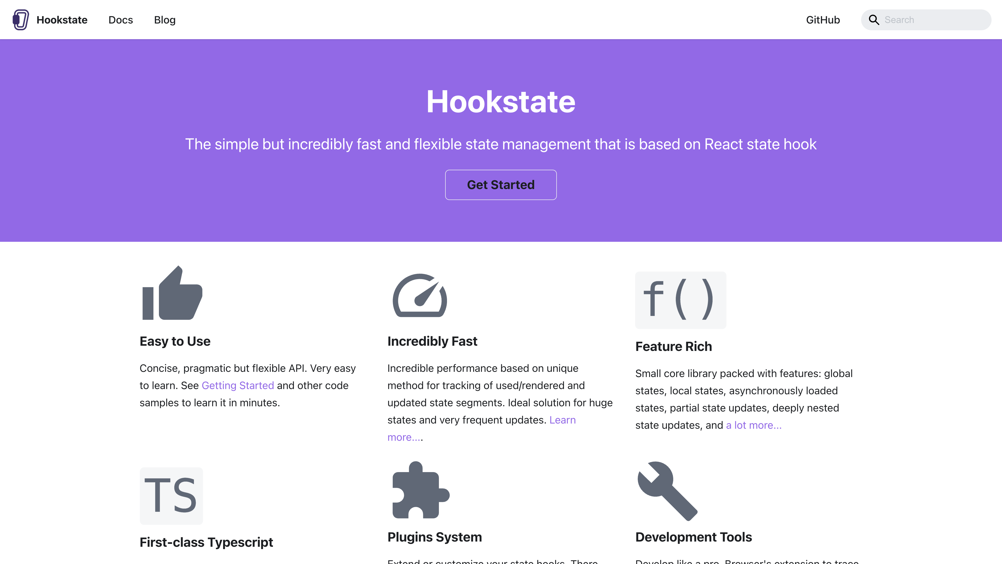 Hookstate landing page