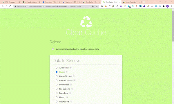 Clear Cache