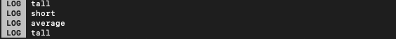 3 Console log of the values of the options