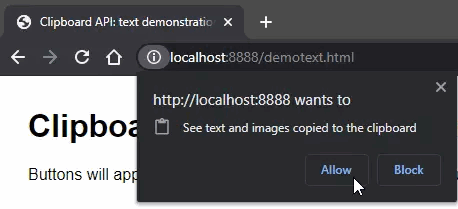 clipboard permission prompt