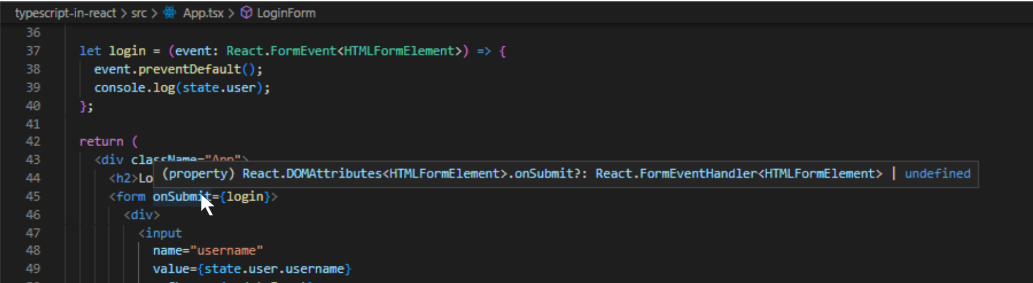 Getting types for events
